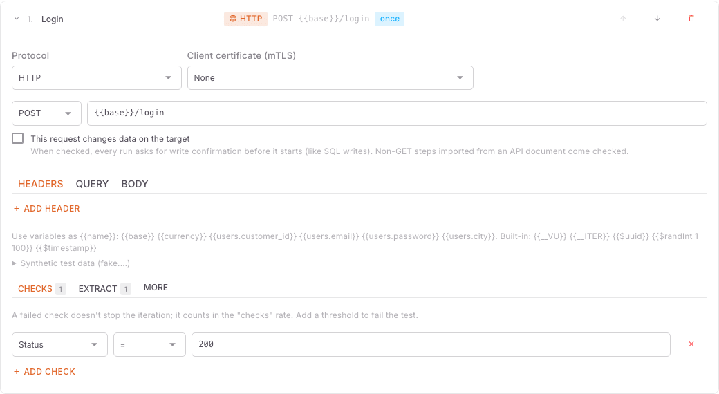 HTTP step