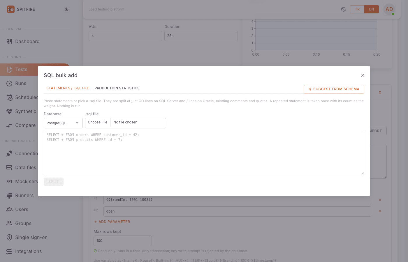 SQL bulk add dialog