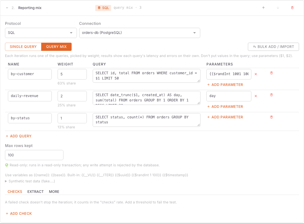 Query mix step