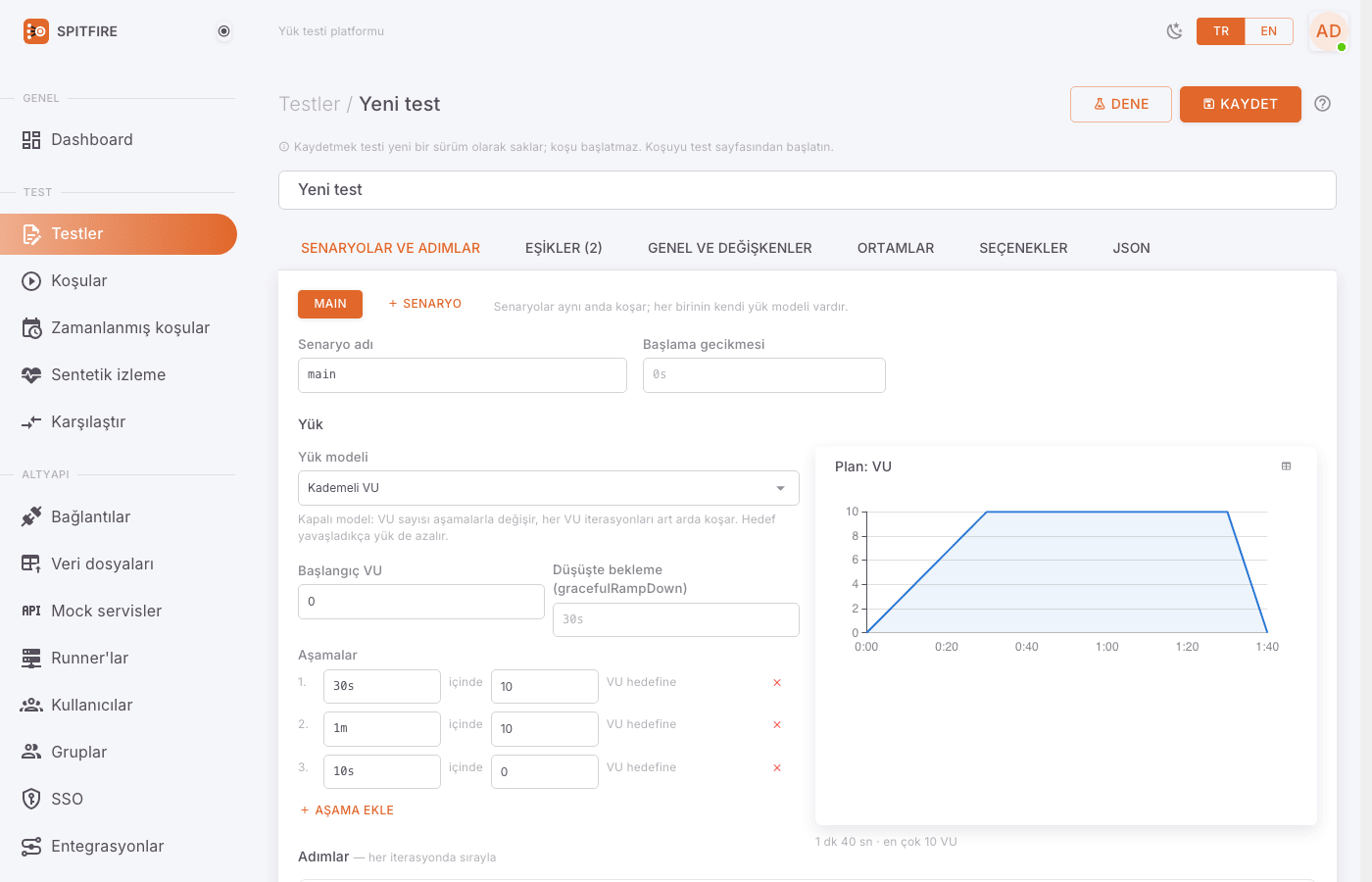 Yeni test: editörün açıldığı hazır iskelet