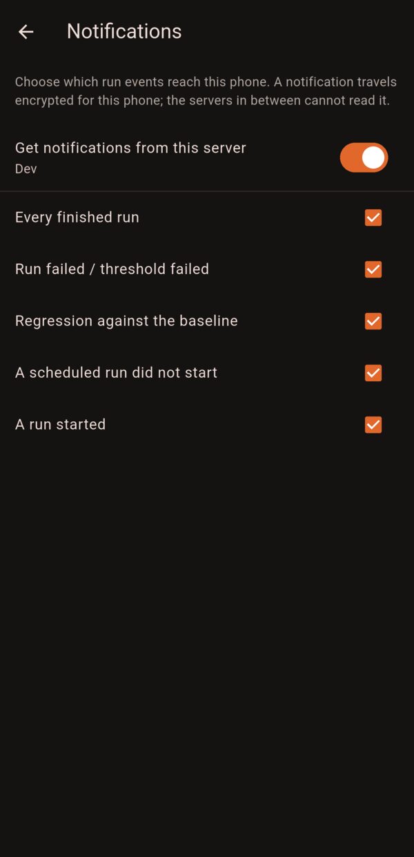 Spitfire mobile: Encrypted notifications